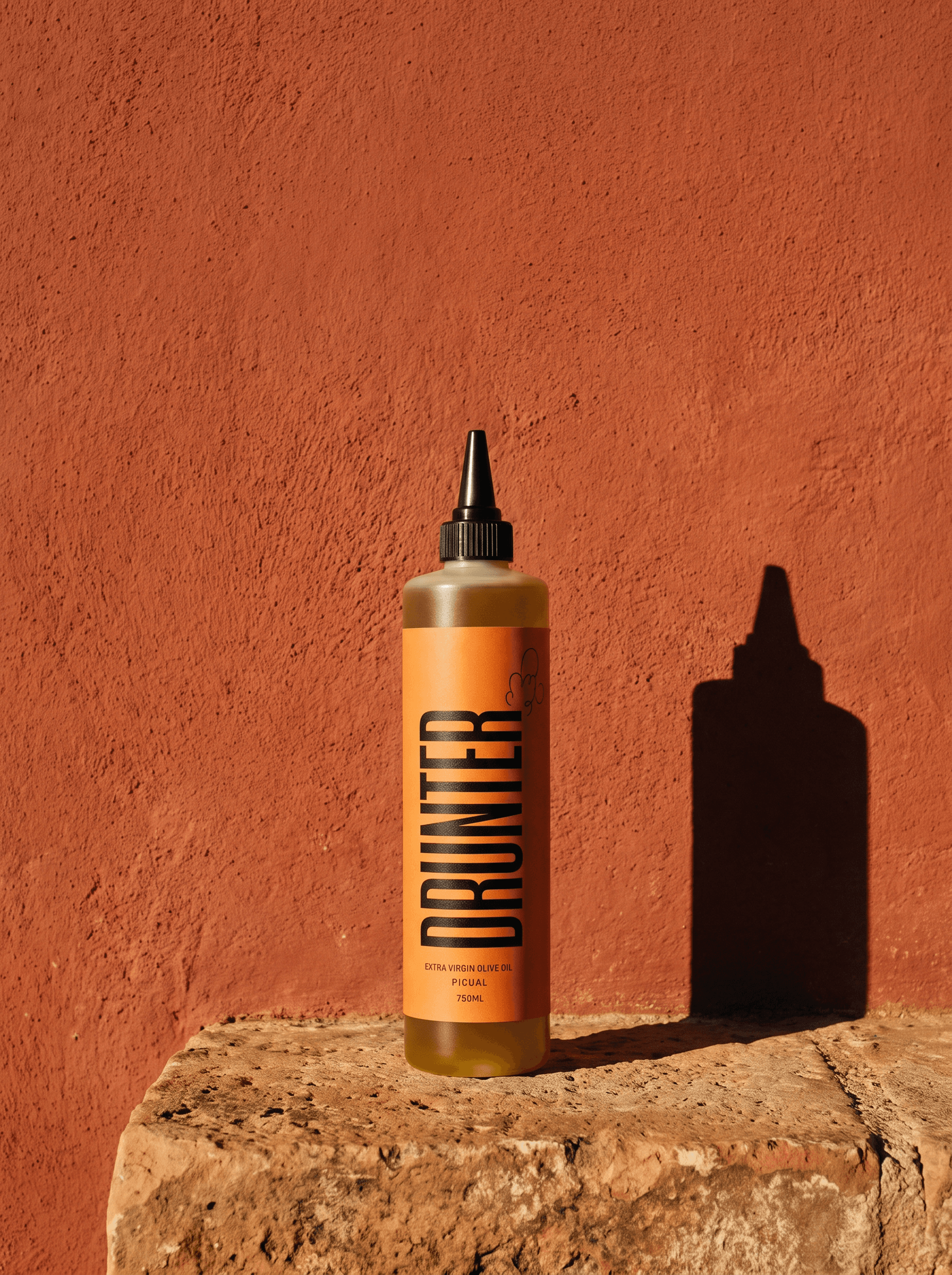 DRUNTER Flasche auf andalusischem Terrakotta